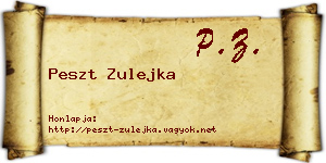 Peszt Zulejka névjegykártya